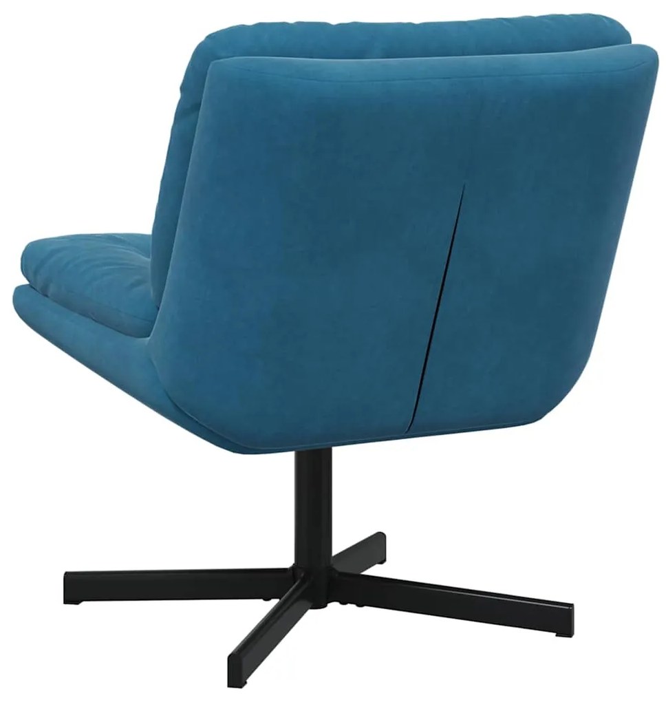 vidaXL Γυριστή Χαλαρωτική Καρέκλα Μπλε 63 x 75 x 76 εκ Βελούδο
