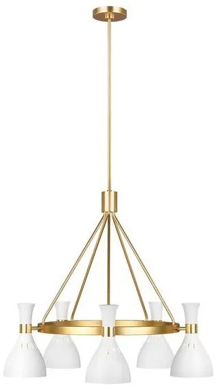Πολυέλαιος Κρεμαστό Φωτιστικό 5xE27 Joan Elstead Lighting-FE-JOAN5-MW-Λευκό FE-JOAN5-MW