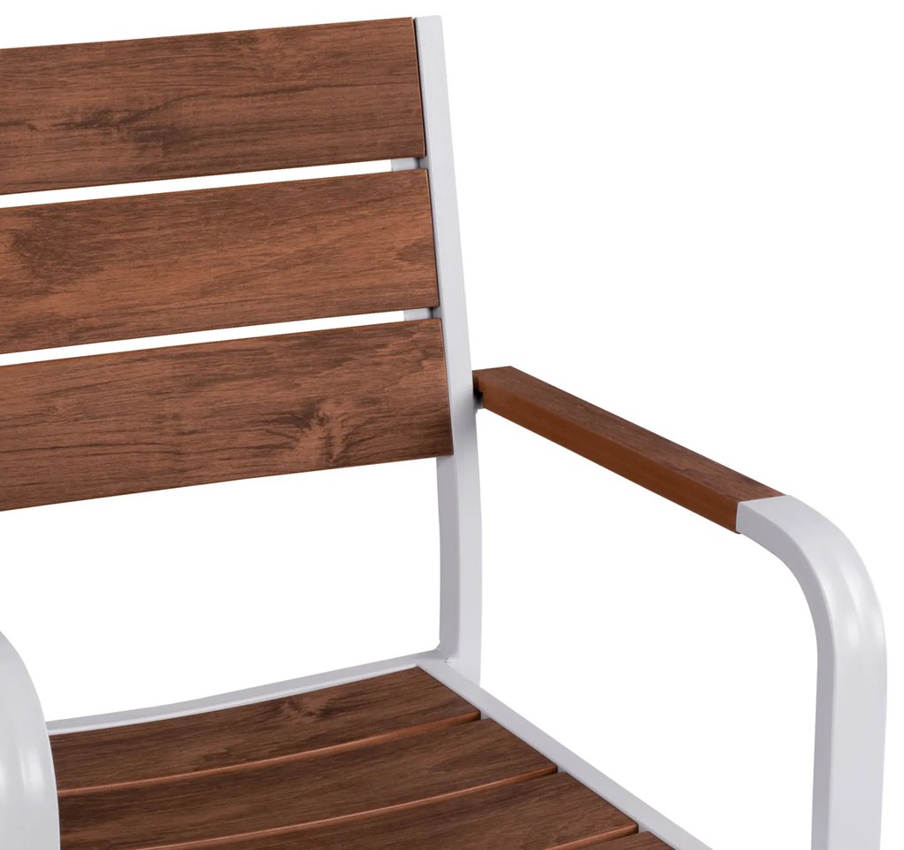 ΠΟΛΥΘΡΟΝΑ ΑΛΟΥΜΙΝΙΟΥ SAGA ΛΕΥΚΗ ΜΕ POLYWOOD HM5127.01 55x56x85Υ εκ. - 0614616 - HM5127.01