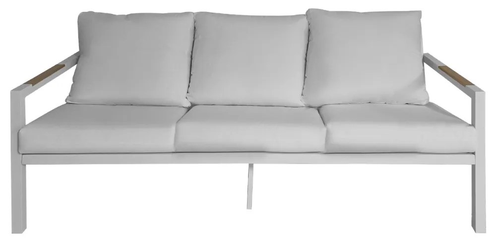 Artekko Alu Τριθέσιος Καναπές Αλουμινίου Με Λευκά  Μαξιλάρια (190x95x76)cm Artekko 248-4105-A