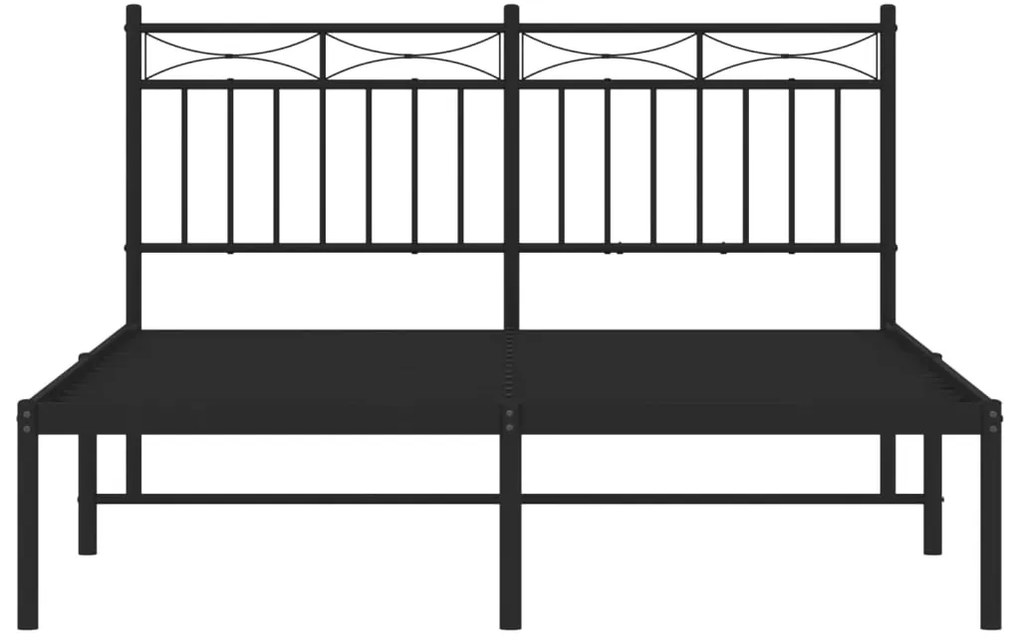 vidaXL Πλαίσιο Κρεβατιού με Κεφαλάρι Μαύρο 140 x 200 εκ. Μεταλλικό