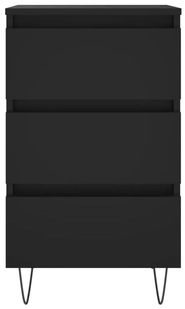vidaXL Κομοδίνο Μαύρο 40 x 35 x 69 εκ. από Επεξεργασμένο Ξύλο
