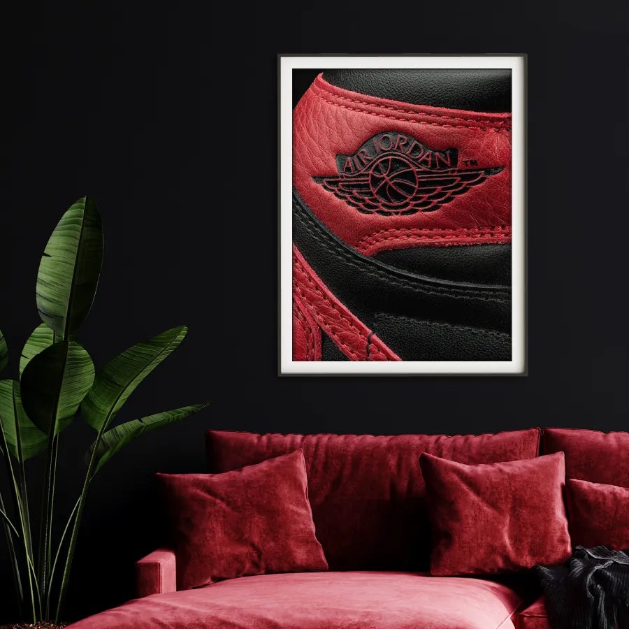 Πόστερ &amp; Κάδρο Air Jordan Sneakers KDS010Β 40x50cm Μαύρο Ξύλινο Κάδρο (με πόστερ)