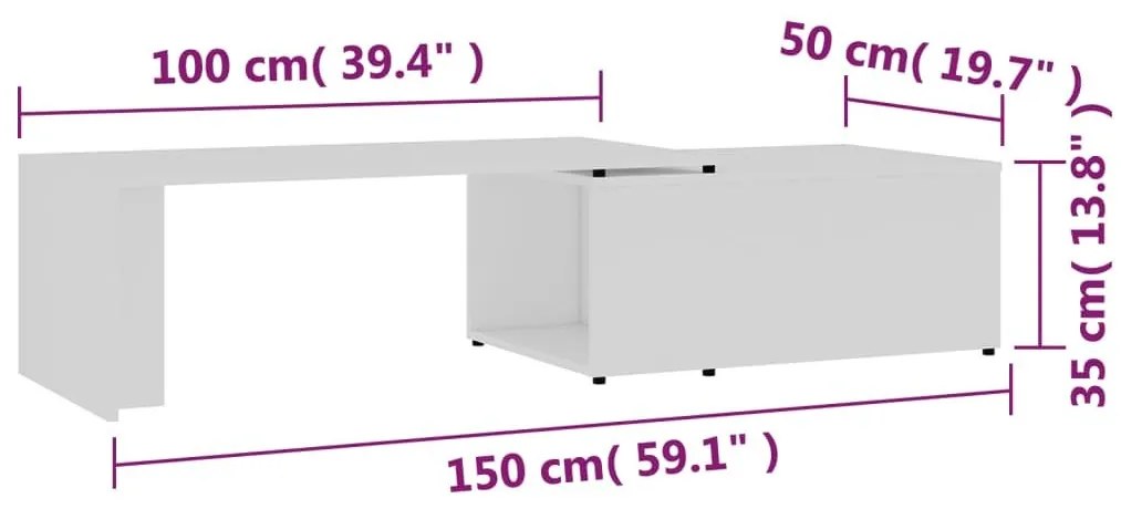 Τραπεζάκι Σαλονιού Λευκό 150 x 50 x 35 εκ. από Επεξ. Ξύλο - Λευκό