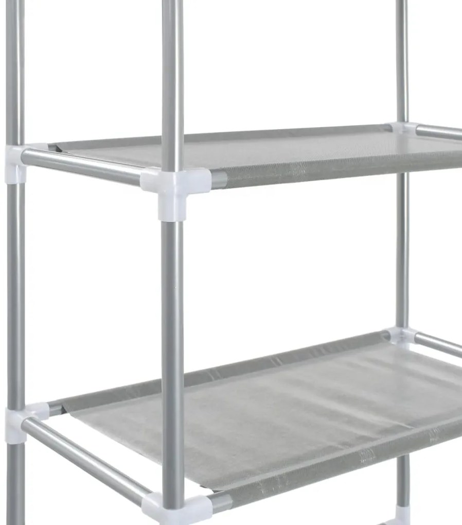 vidaXL Ραφιέρα 3 Επιπέδων για Τουαλέτα Ασημί 53 x 28 x 169 εκ.