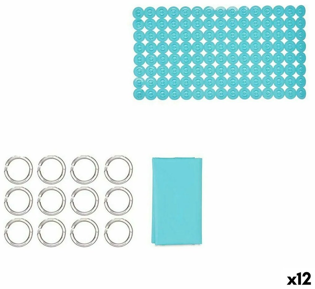 Σετ Μπάνιου Berilo Μπλε PVC πολυαιθυλένιο EVA 28 x 42 x 6 cm (12 Μονάδες)