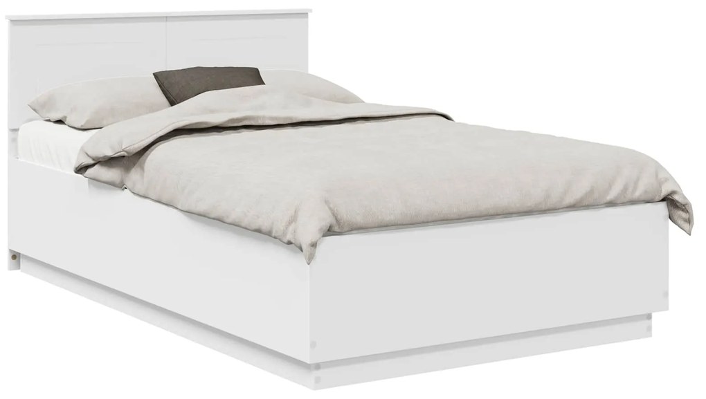 vidaXL Σκελετός Κρεβατιού Λευκό 135 x 190 cm Επεξεργασμένο ξύλο