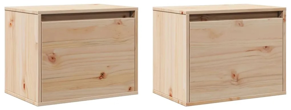 vidaXL Ντουλάπια Τοίχου 2 τεμ. 45 x 30 x 35 εκ. από Μασίφ Ξύλο Πεύκου