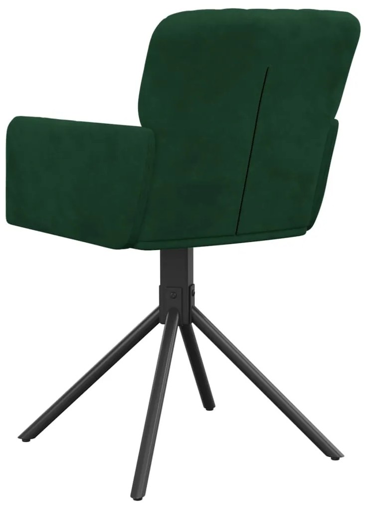 vidaXL Καρέκλες Τραπεζαρίας Περιστρ. 2 τεμ. Σκούρο Πράσινο Βελούδινες