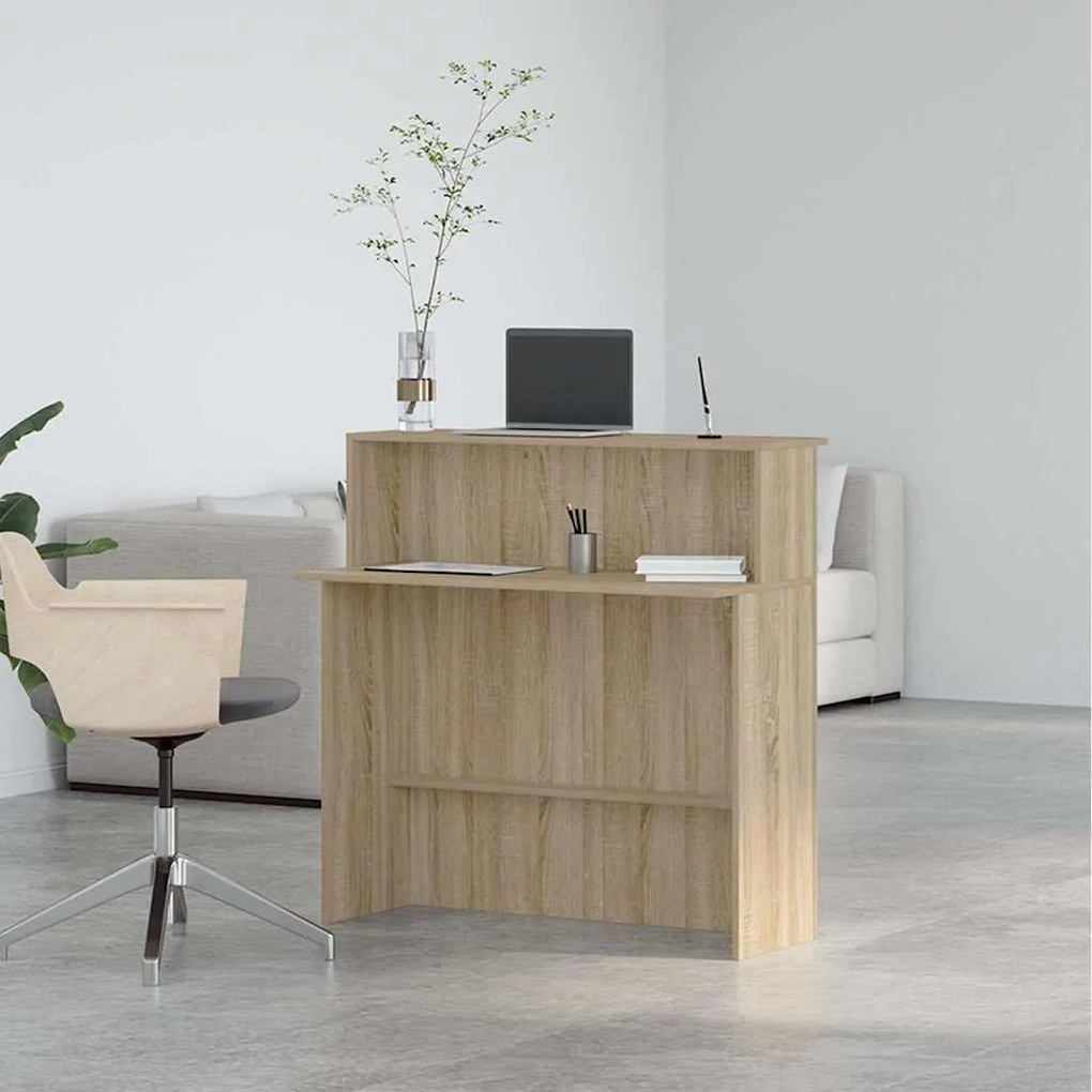 vidaXL Γραφείο υποδοχής Sonoma Δρυς 100x50x103,5εκ. Επεξεργασμένο Ξύλο