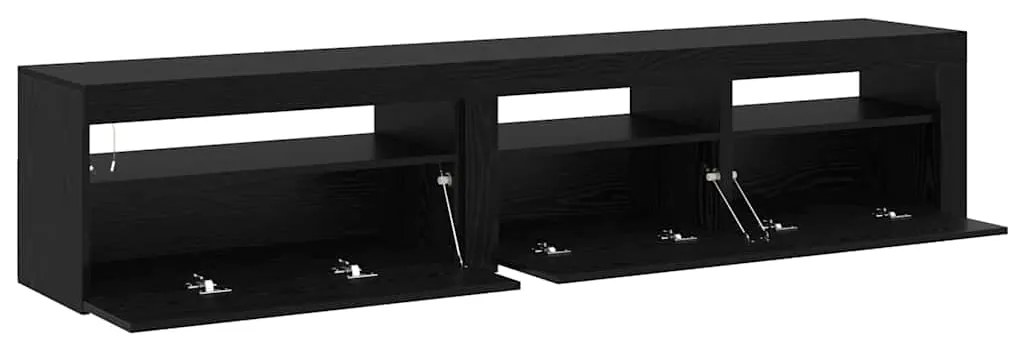 vidaXL Έπιπλα τηλεόρασης 2 pcs Μαύρη δρυς 195 x 35 x 40 εκ.