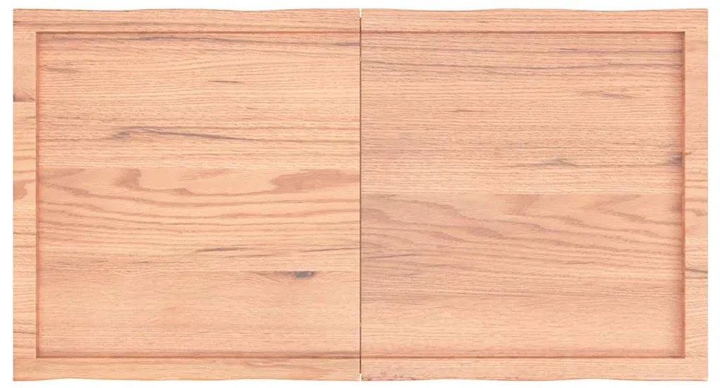 vidaXL Επιφ Τραπεζιού Αν Καφέ 120x60x(2-4)εκ.Ακατέργ. Μασίφ Ξύλο Δρυός