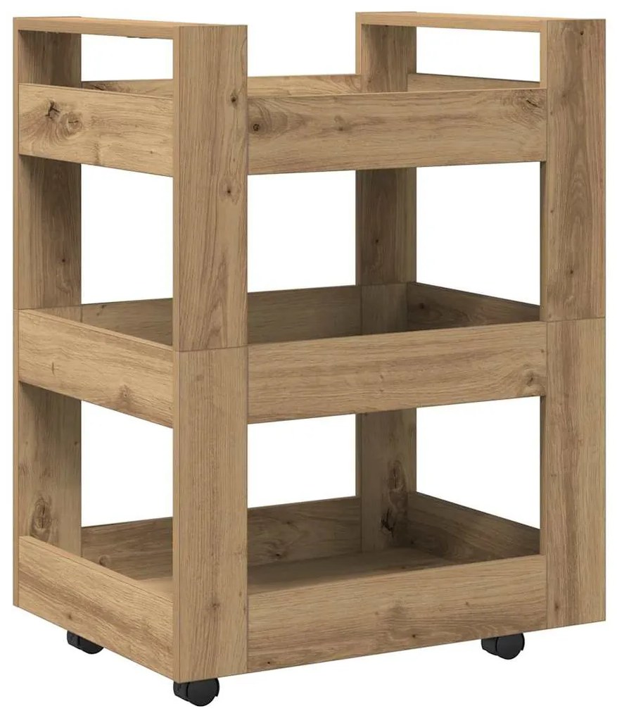 vidaXL Κουζίνα Τρόλεϊ Artisan Oak 60x45x80 εκ. Μηχανική Ξυλεία