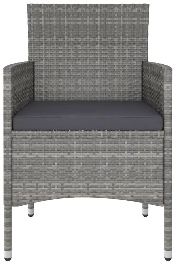 vidaXL Καρέκλες και Σκαμπό Κήπου Σετ 4 Τεμαχίων Γκρι Συνθετικό Ρατάν