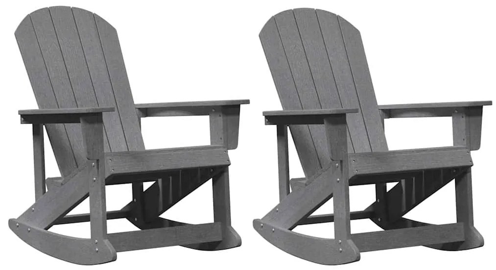 vidaXL Καρέκλες Ροκάντας Adirondack 2 pcs Ανοιχτό γκρι HDPE