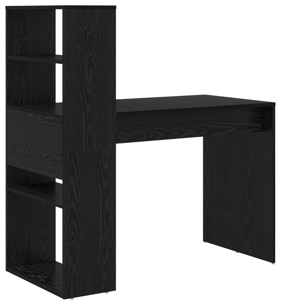 vidaXL Γραφείο με Αποθήκευση Μαύρης Δρυς 113x54x120 εκ Επεξεργασμένο Ξύλο