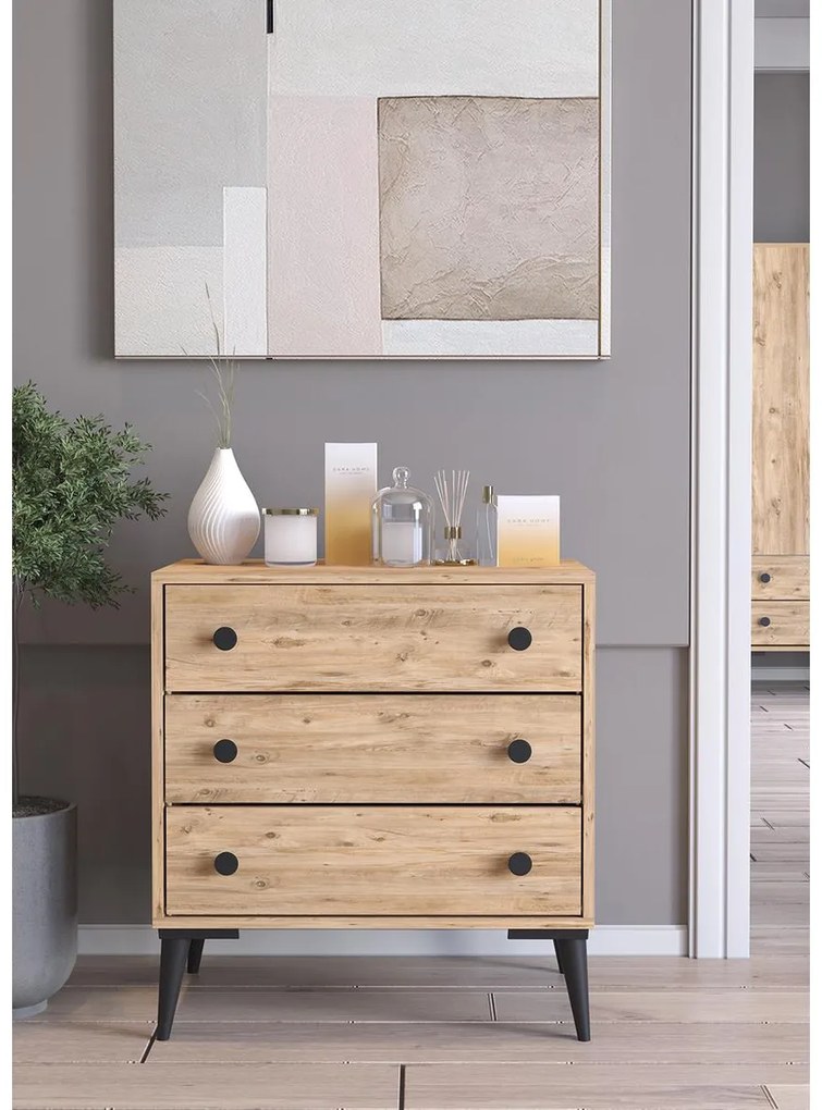 Συρταριέρα ArteLibre AMARI Δρυς Μοριοσανίδα 72x43x79cm
