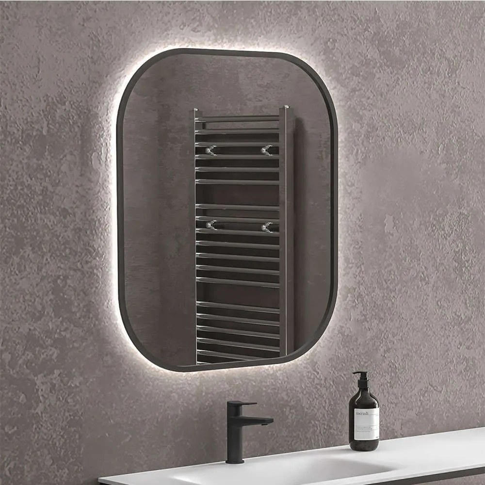Καθρέπτης Τοίχου Με Φως Led Sharon SHARON6070-B 60x2,4x70cm Black Karag Γυαλί