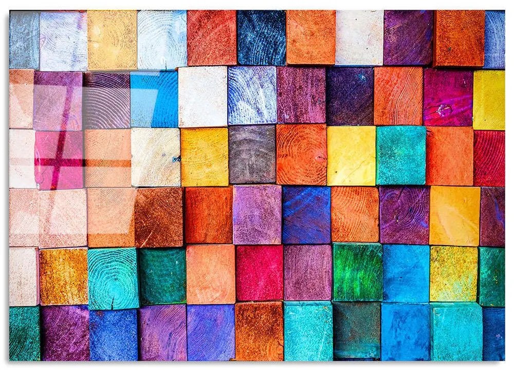 Πίνακας Γυάλινος 123BZM1289 100x70cm Multi Wallity Οριζόντιοι Γυαλί
