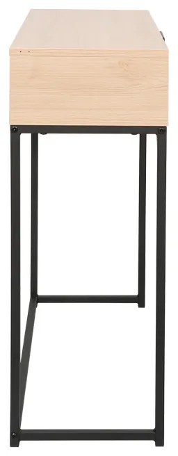 Κονσόλα Joumpa pakoworld με συρτάρι σε φυσική απόχρωση με μαύρο μέταλλο 80x28x76.5εκ