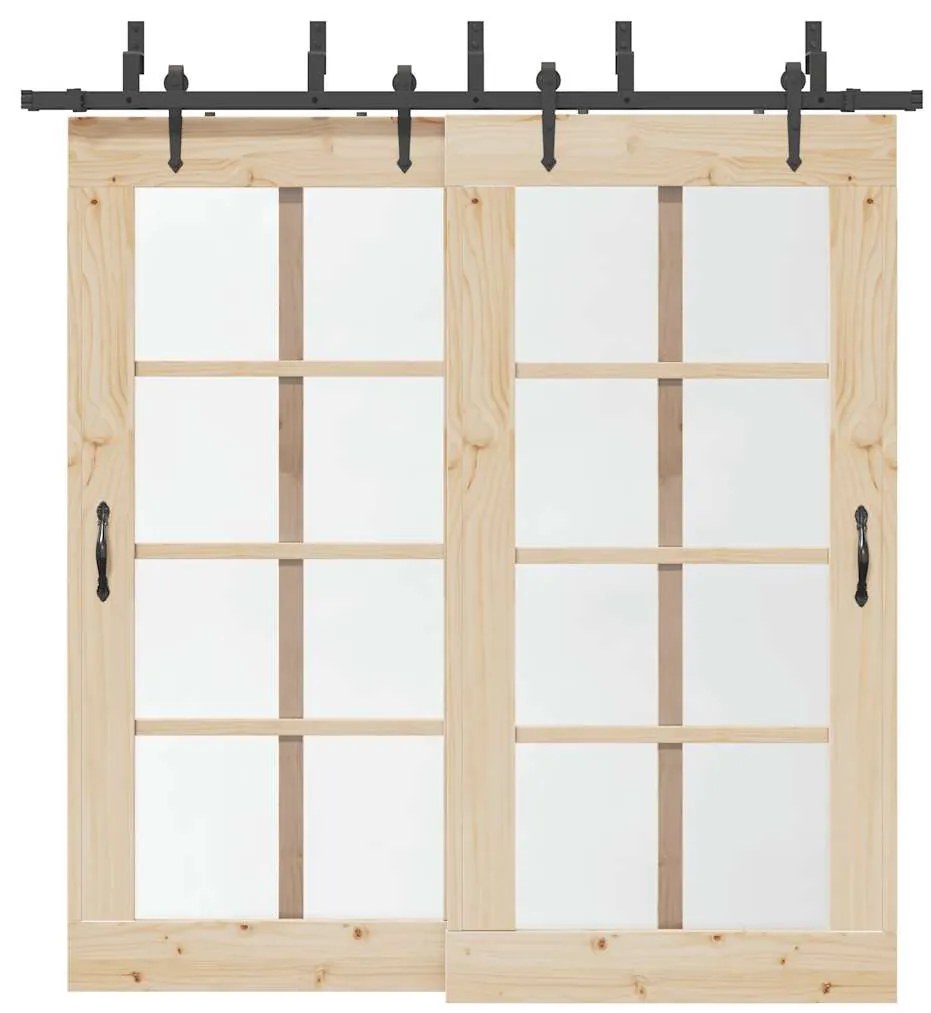 Μηχανισμός Συρόμενης Μεσόπορτας Μαύρος 213,5 εκ. Ατσάλινος