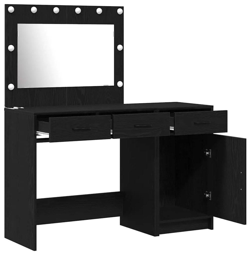 vidaXL Τραπέζι περιποίησης με συρτάρι 2 pcs Μαύρο 40 x 41 x 75 εκ