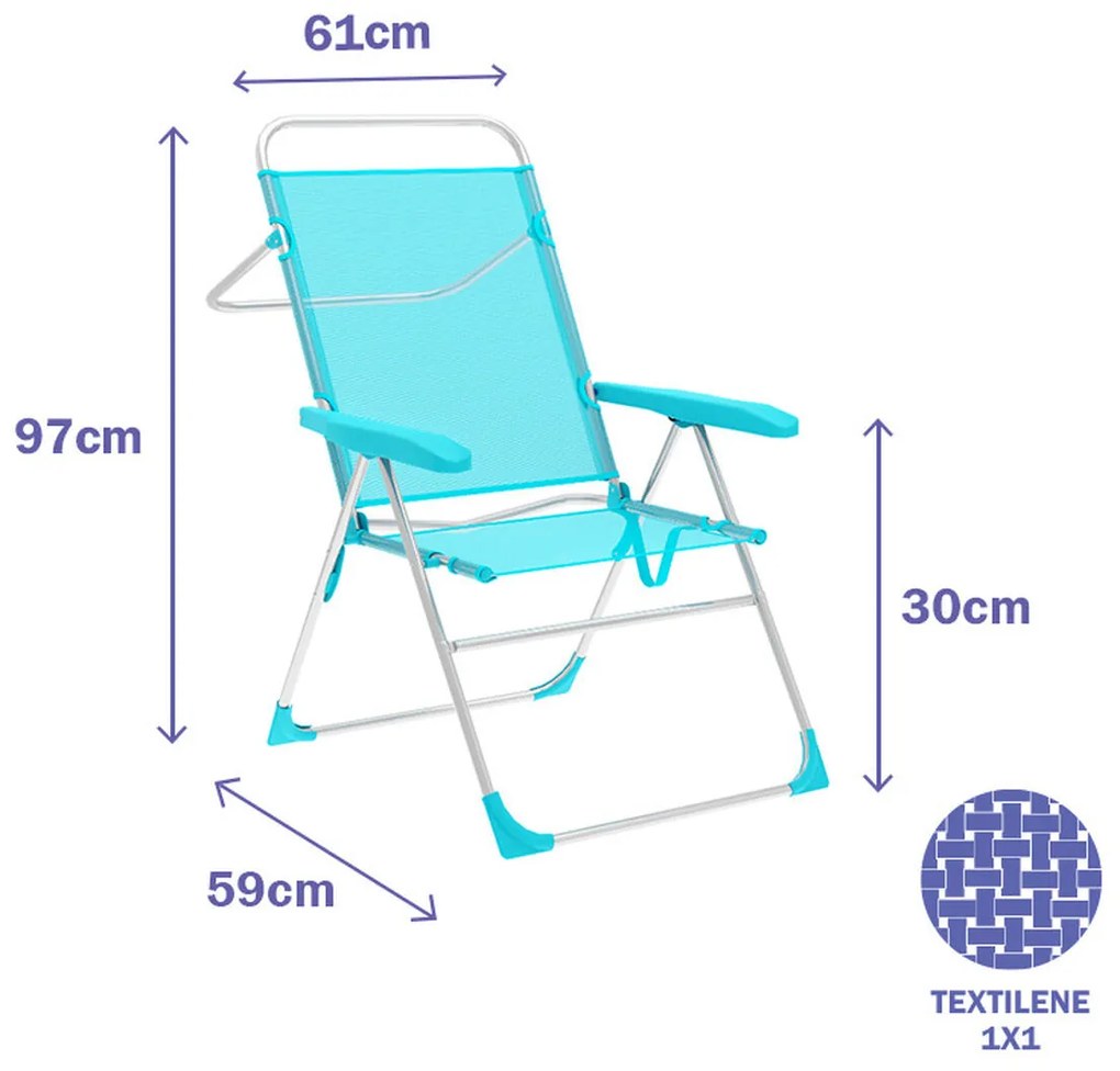 πτυσσόμενη καρέκλα Marbueno Ακουαμαρίνης 59 x 97 x 61 cm