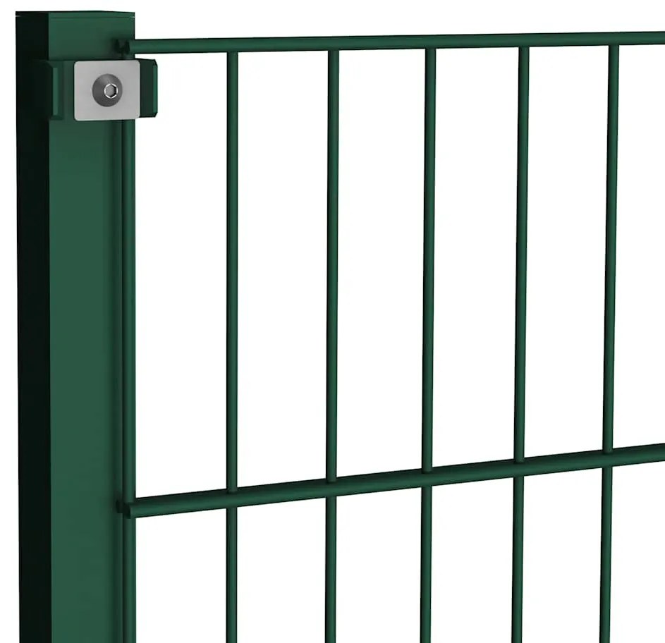 vidaXL Πάνελ Περίφραξης με Στύλους Σιδερένιο Πράσινο 694,5 x 120 εκ.