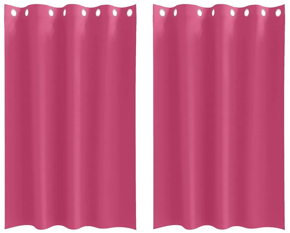 vidaXL Κουρτίνες με κουρτίνες 2 pcs Φωτεινό Ροζ 175x140εκ. Πολυεστέρας