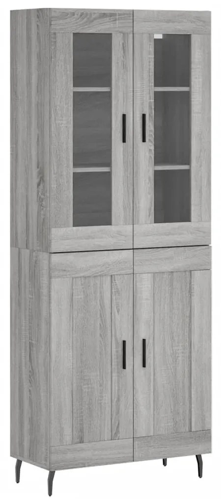 vidaXL Ντουλάπι Γκρι Sonoma 69,5 x 34 x 180 εκ. Επεξεργασμένο Ξύλο