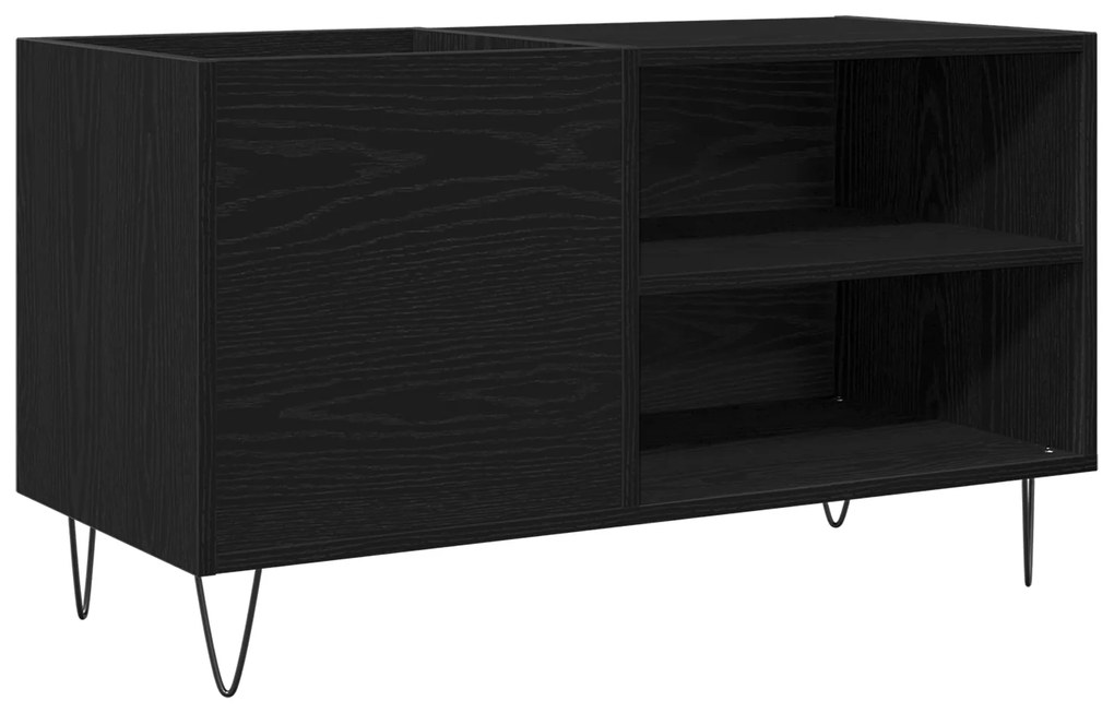 vidaXL Ντουλάπι Δίσκων Μαύρο Δρυς 84,5x38x48 εκ Επεξεργασμένο Ξύλο
