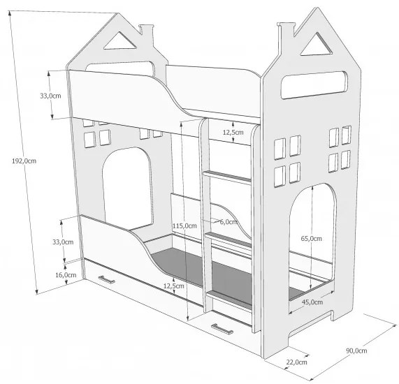 Παιδική Κουκέτα House  White  80x180cm  BC50025B BabyCute (Δώρο τα Στρώματα)