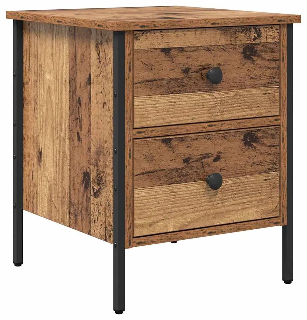 vidaXL Κομοδίνο με συρτάρι Παλαιό ξύλο 40 x 42 x 50 cm