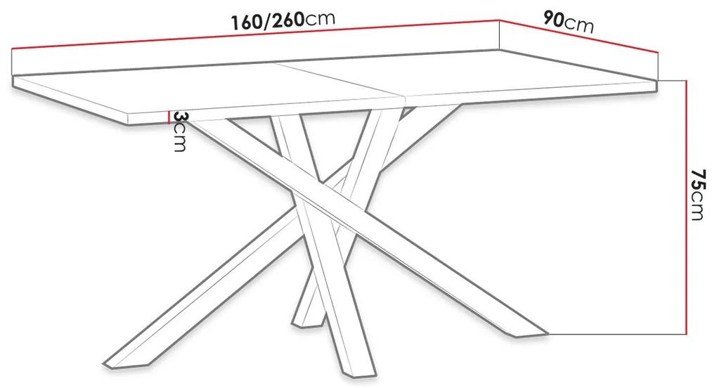 Τραπέζι Stanton 146, Artisan βελανιδιά, Μαύρο, 75x90x160cm, 80 kg, Επιμήκυνση, Πλαστικοποιημένη μοριοσανίδα, Μέταλλο | Epipla1.gr