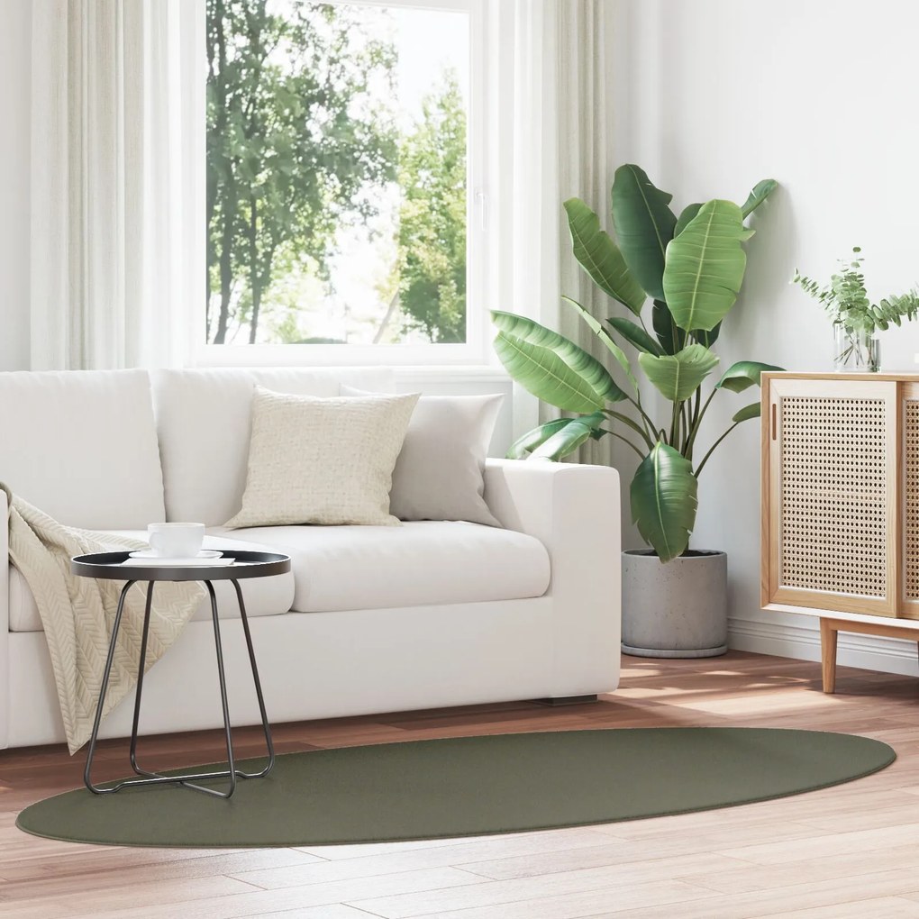 vidaXL Χαλιά Δάσος Πράσινο Πολυεστέρας 120 x 170 cm Χαλιά χώρου Ωοειδή