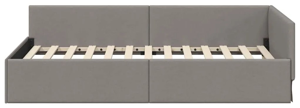 vidaXL Κρεβάτι Γωνίας Taupe 90 x 200 cm Ύφασμα και Έργο ξύλου