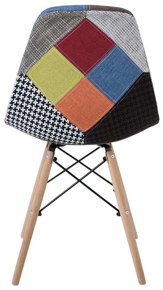 ART Wood Καρέκλα PP, Ύφασμα Patchwork 47x52x84cm (Σετ 4 ΤΕΜ)