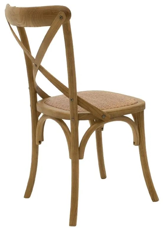 Καρέκλα Reid ξύλο καρυδί-έδρα καφέ rattan 45x55x87 εκ.