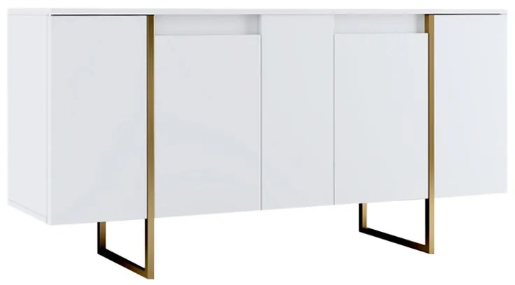 Μπουφές Luxe Megapap χρώμα λευκό - χρυσό 160x35x80εκ.-GP052-0118,3