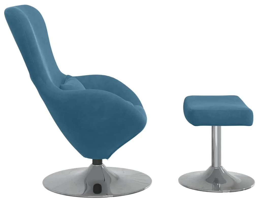 vidaXL Κάθισμα-αυγό 2 pcs Μπλε 63 x 73 x 90 εκ Βελούδο