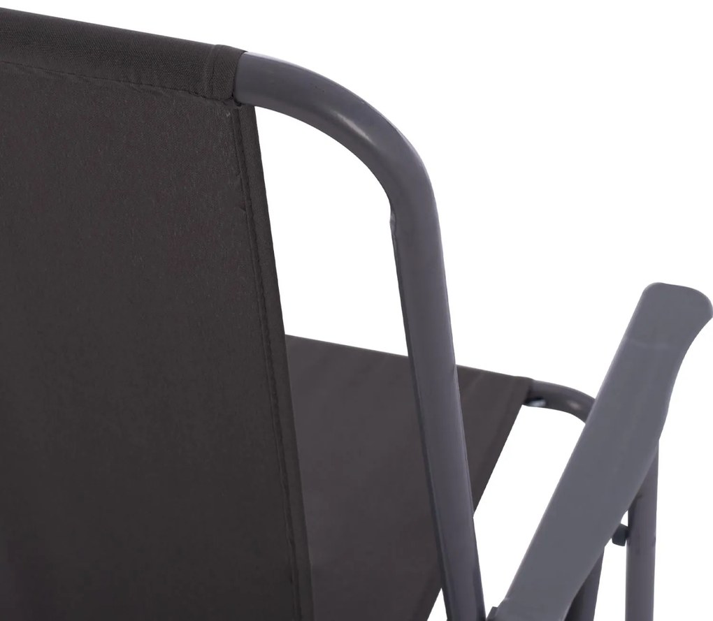 Καρέκλα Παραλίας DEVAL C5148.01 Μεταλλική Πτυσσόμενη με Ψηλή Πλάτη Γκρί 56x61x84 εκ.