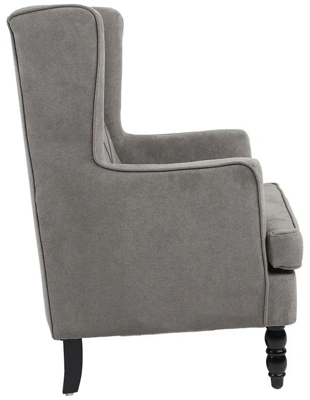 Πολυθρόνα - μπερζέρα Efficient ύφασμα γκρι-μαύρο 72x97x100εκ 72x89x100 εκ.