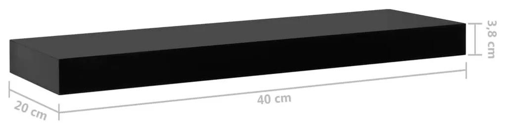 Ράφια Τοίχου 2 τεμ. Μαύρα 40 x 20 x 3,8 εκ. - Μαύρο