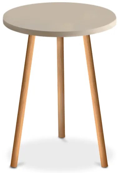 Βοηθητικό τραπεζάκι Roma Megapap χρώμα κρεμ 33,5x33,5x46εκ.