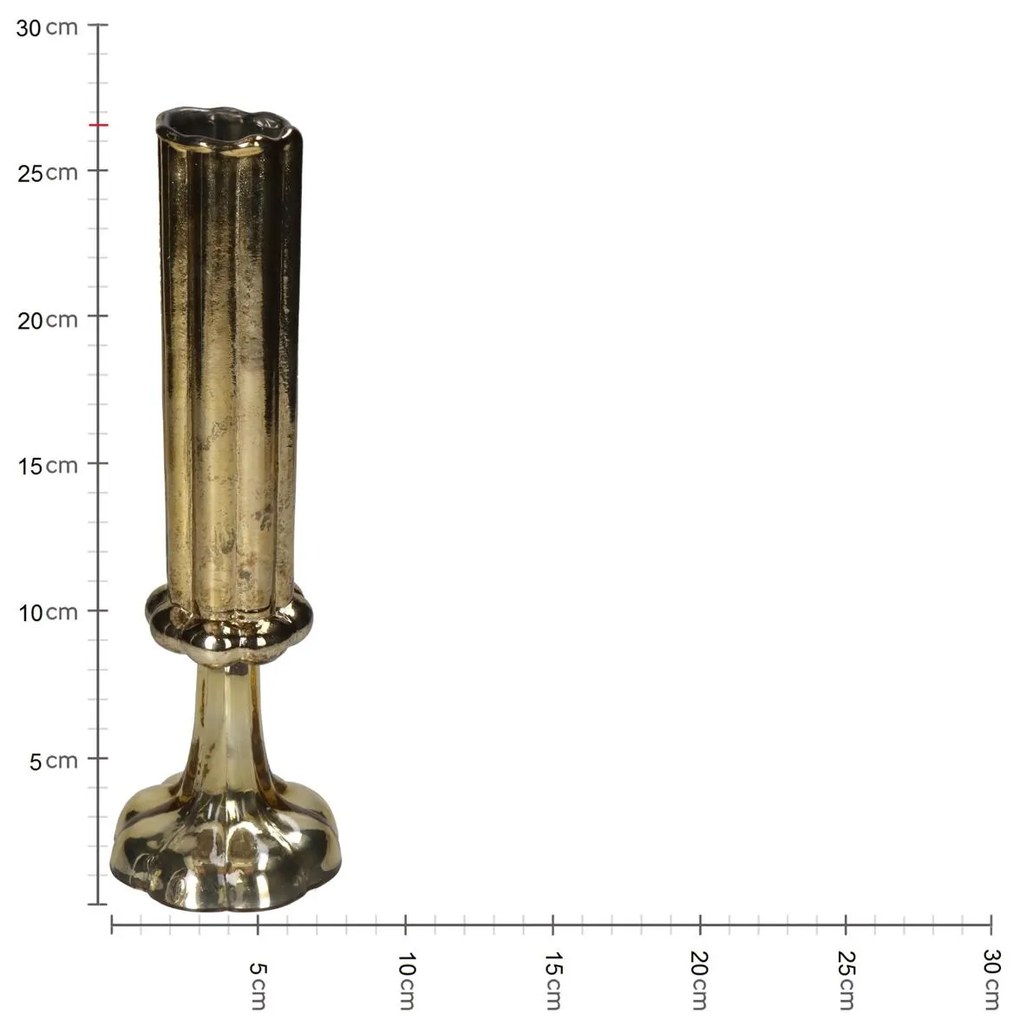 Βάζο Φλάουτο Χρυσό Γυαλί 9x9x26.5cm - 05150567