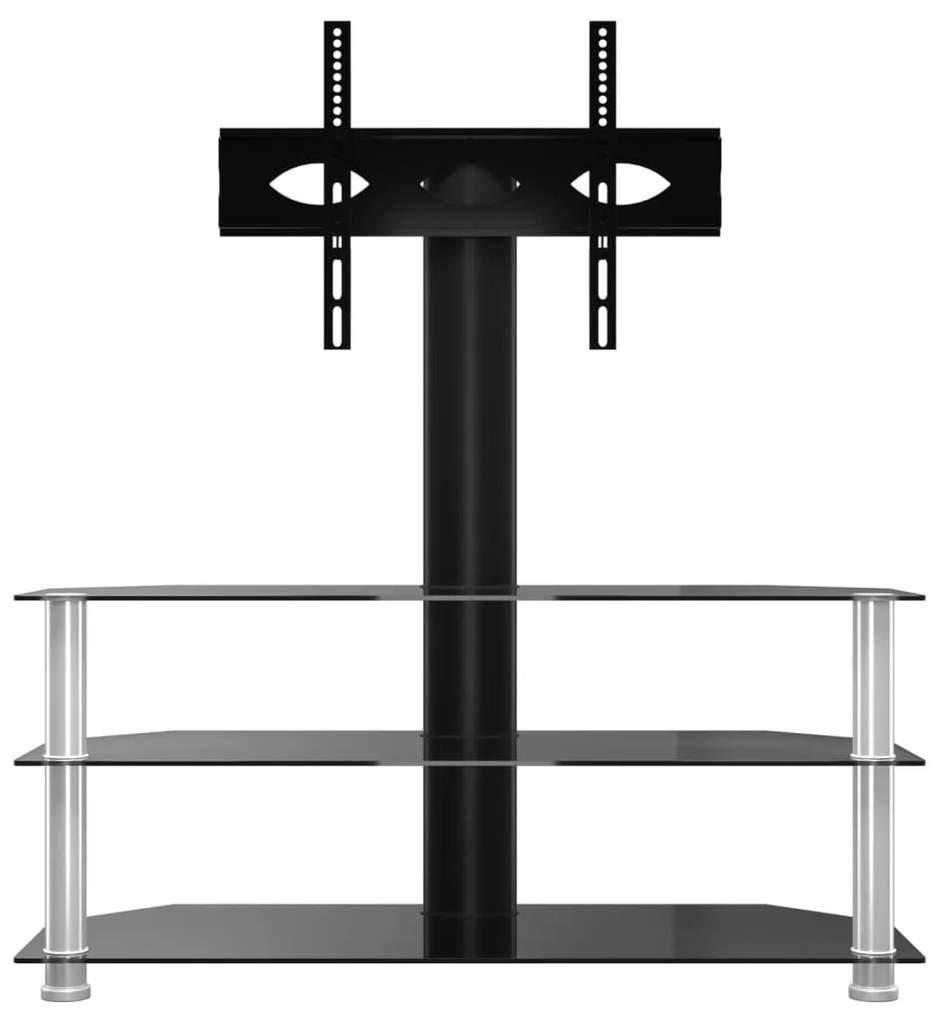 vidaXL Βάση Τηλεόρασης Γωνιακή 3 Επιπέδων για 32-70 Ιντσών Μαύρη/Ασημί
