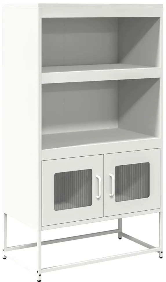 Highboard Λευκό 68x39x123 cm Ατσάλι - Λευκό