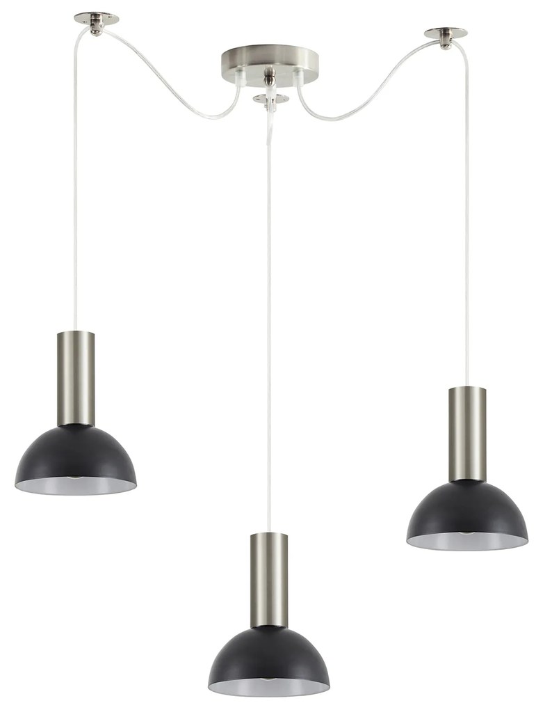 Φωτιστικό Οροφής  SE21-NM-4-NM3-MS3 ADEPT TUBE Nickel Matt Pendant Black Metal Shade+ - 51W - 100W - 77-8465