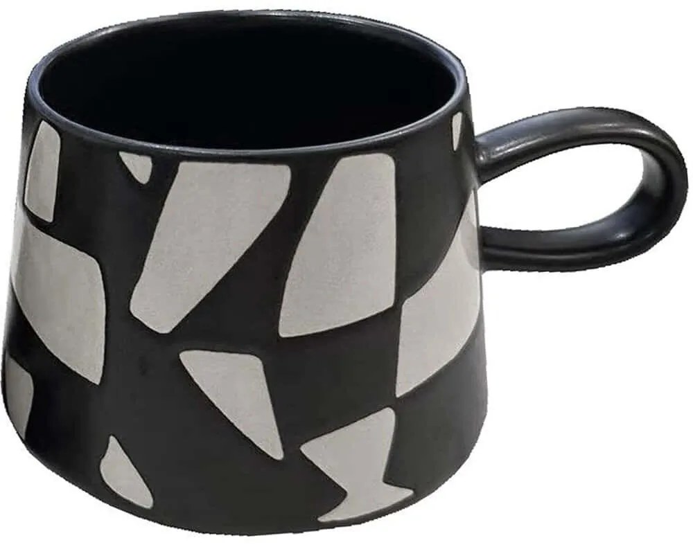 Κούπα Blend 028865 8x8x8cm Black-White Πηλός
