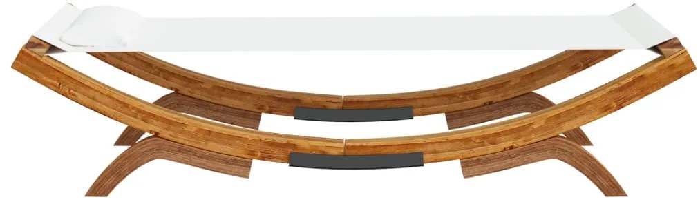 vidaXL Ξαπλώστρα Εξ. Χώρου Κρεμ 100x188,5x44 εκ. Μασίφ Λυγισμένο Ξύλο